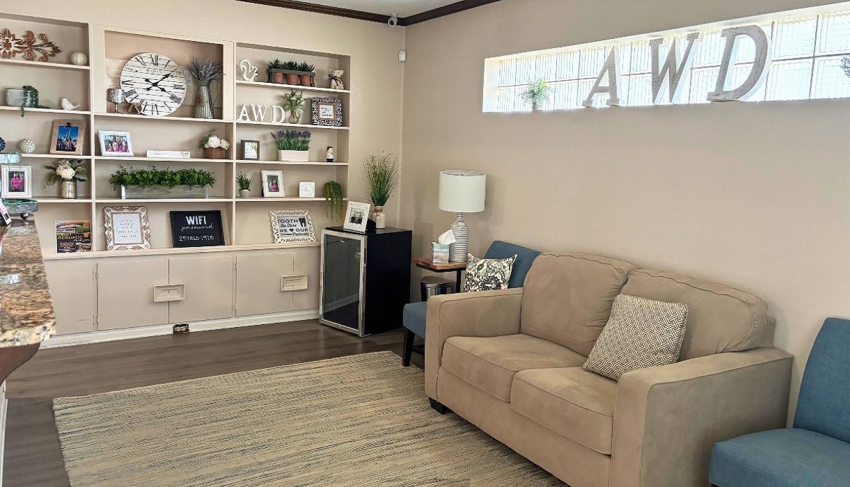 Waiting area designed for patient comfort at Acre Wood Dental — Gatesville