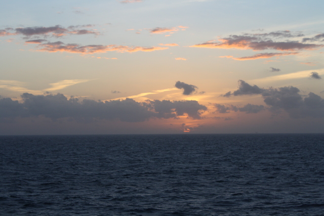 A sunset at sea